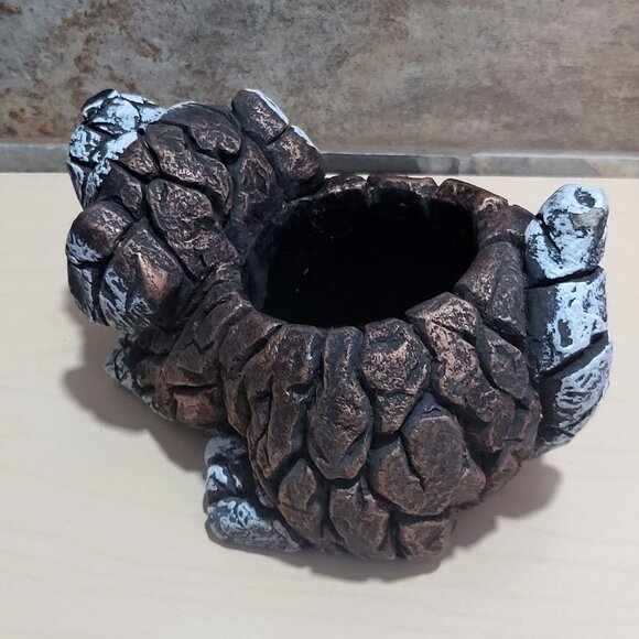 Dog Planter Distressed Stone Effect Finish Succulent Flowerpot Small Cement Anim - Picture 8 of 13